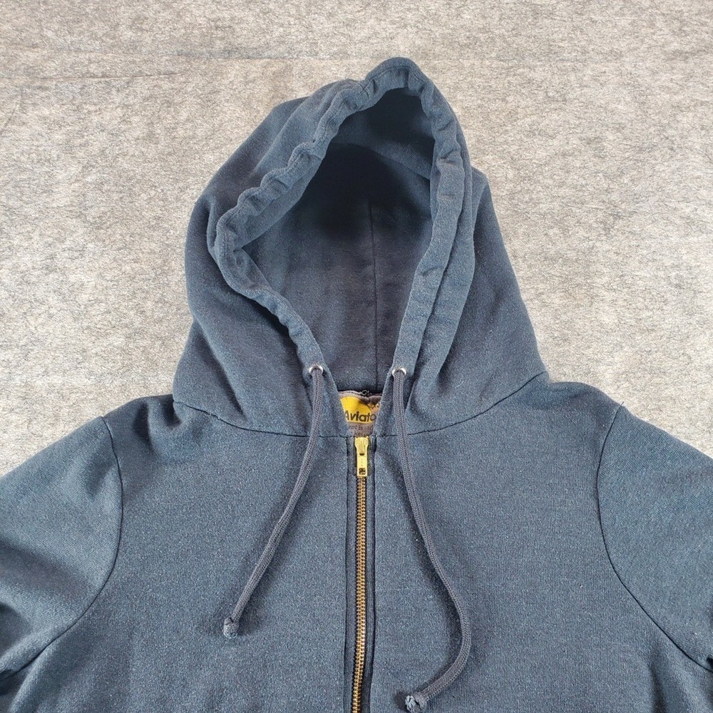 Aviator Nation Hoodie Womens XS Navy Blue Lightning Bolt Full Zip Sweatshirt - Picture 2 of 10